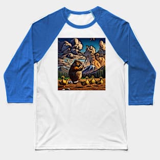 watercolor groundhog playing baseball Baseball T-Shirt